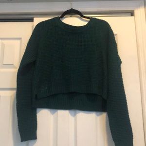 Emerald Crop Knitted Sweater